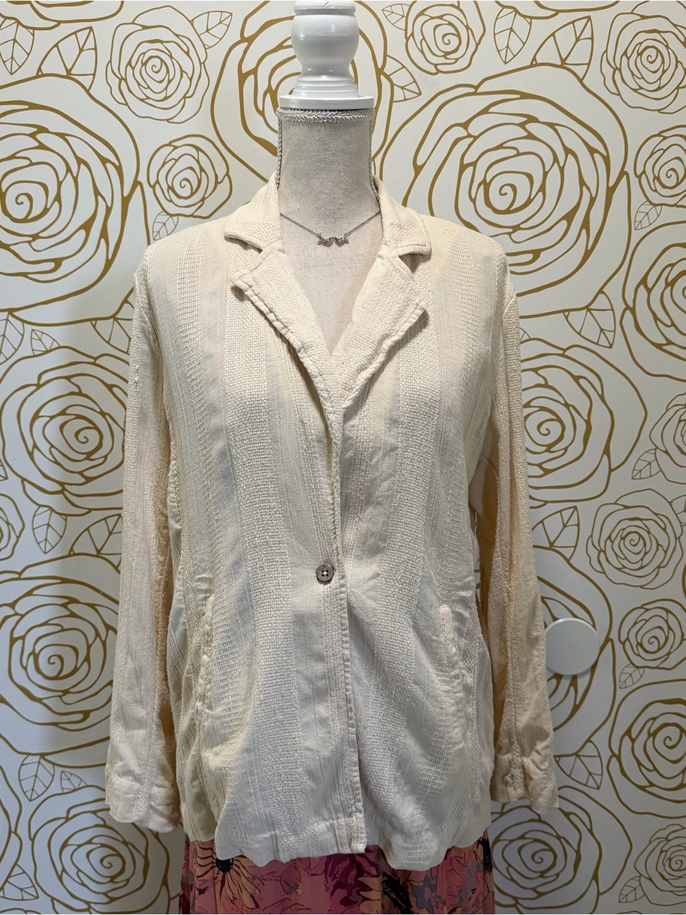 Free People Boho coastal Women's Lightweight Textured Blazer Jacket